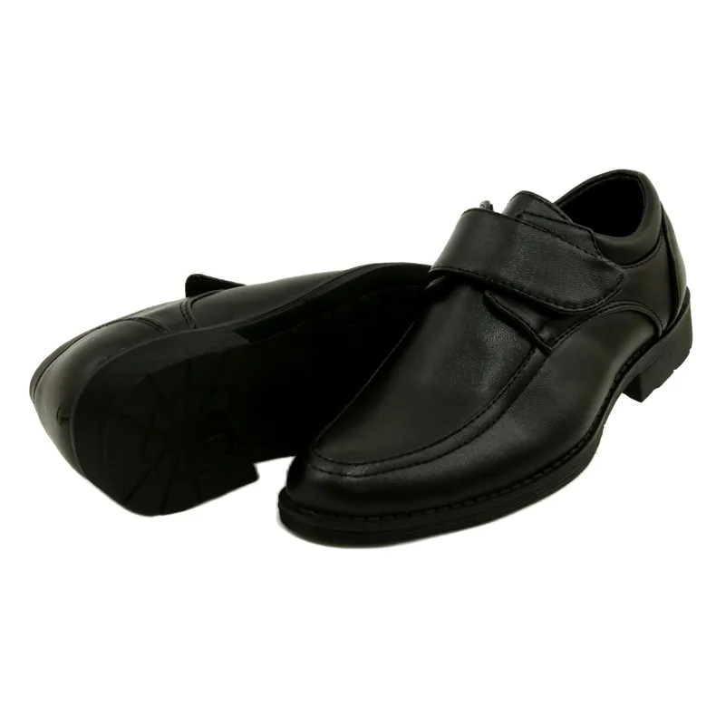 American Club Velcro Communion Boy Shoes KOM37/22 Black