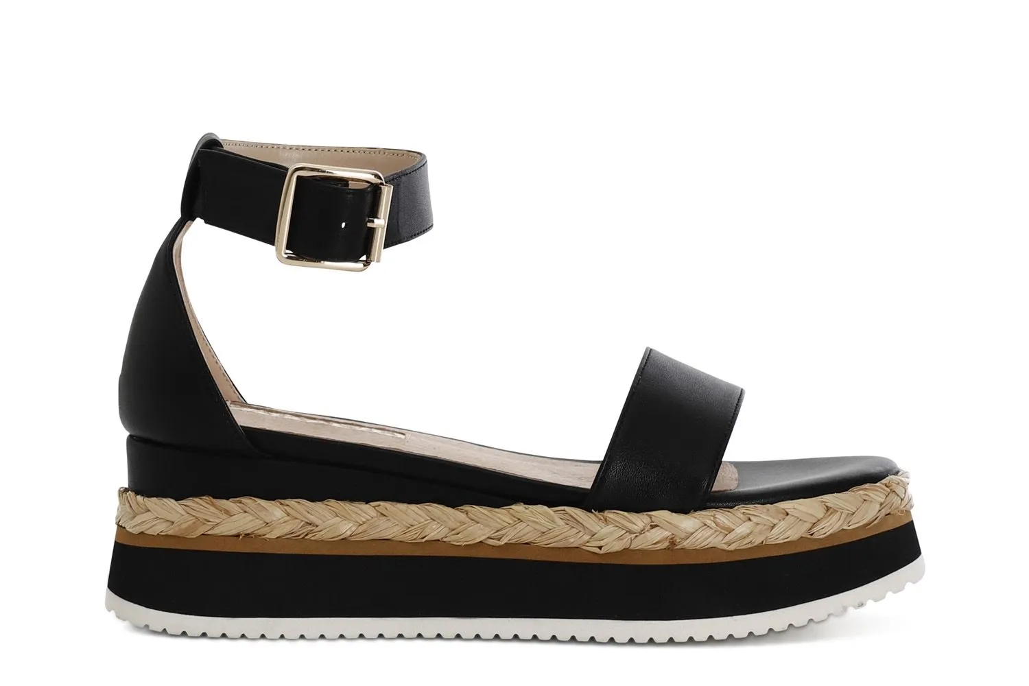 Ankle-Strap and Heel Counter Black Sandals - CafèNoir