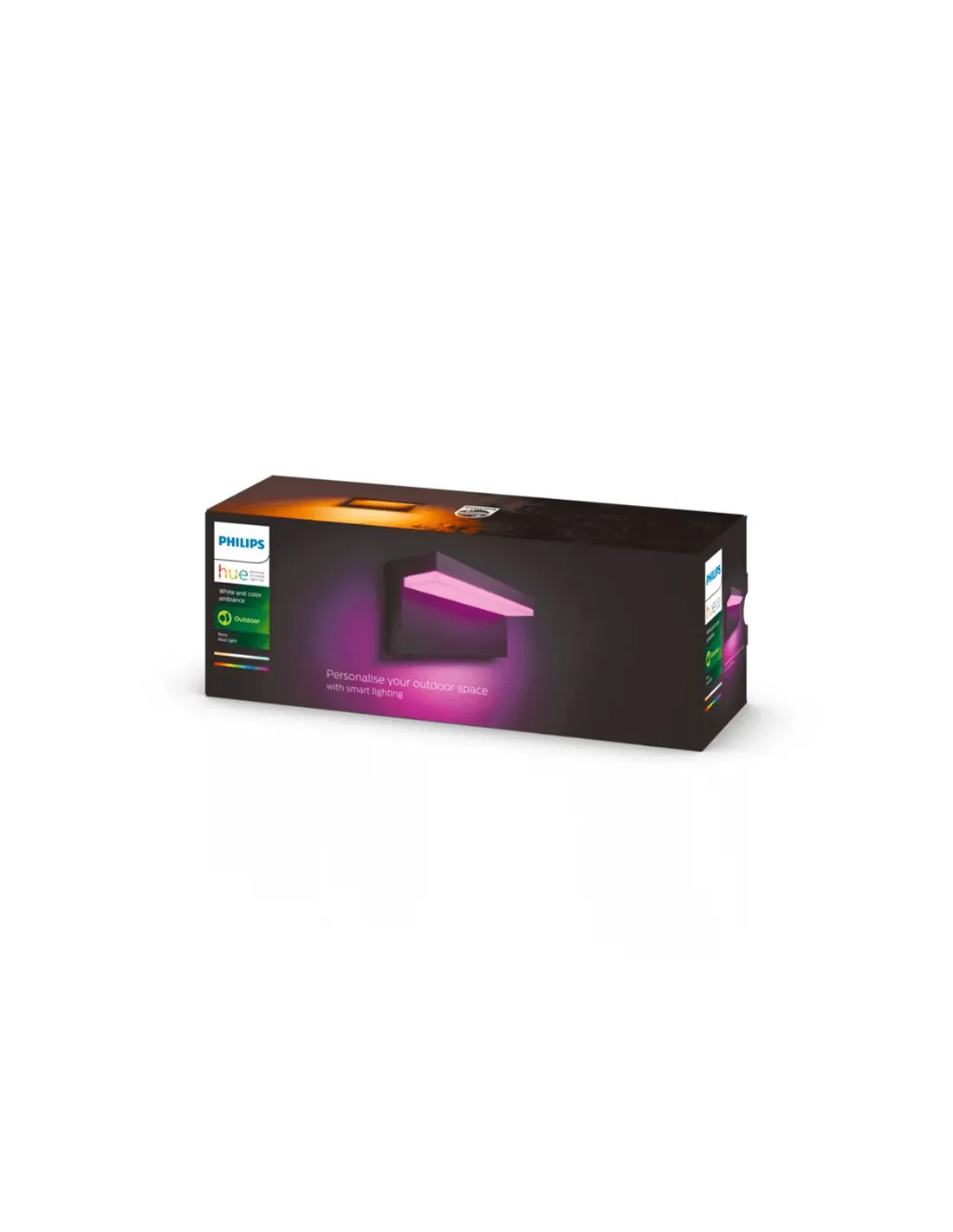 Applique murale LED d'extérieur intelligente Nyro noir 13,5W | leonleds