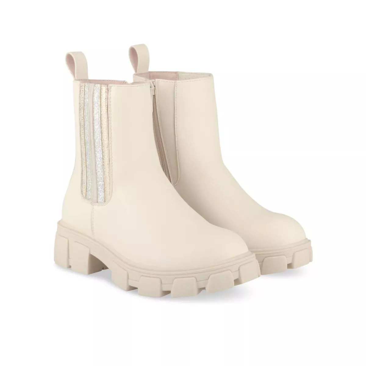 Beige Women's Skull Boots