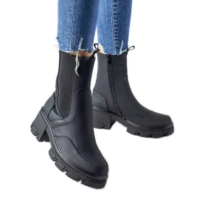 Black Chunky Sole Mafalda Boots