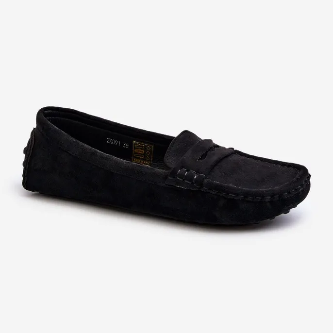 Black Eco Suede Women's Moccasins Adelmarie