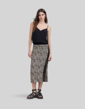 Black LENZING™ ECOVERO™ Skirt with Rock Leo Print, Women