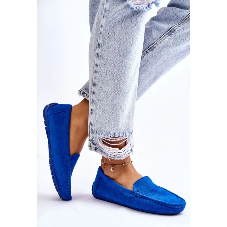 Blue Morreno Women's Suede Moccasins