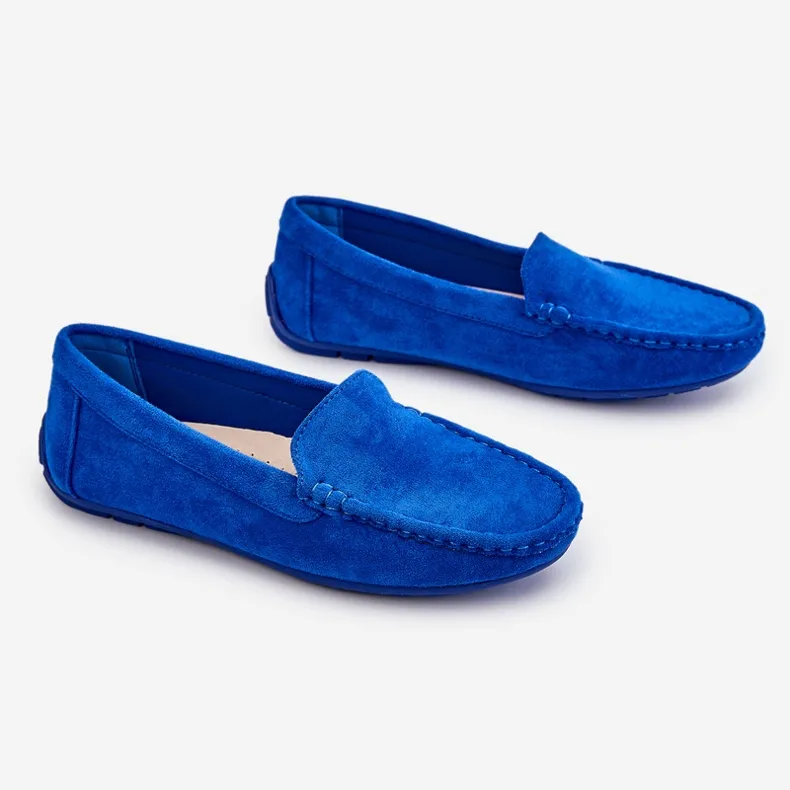 Blue Morreno Women's Suede Moccasins