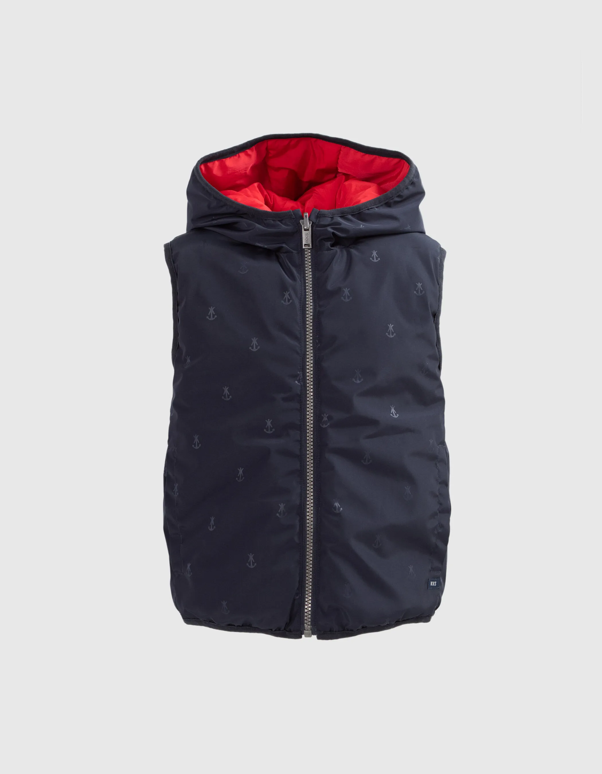Reversible Sleeveless Boy's Navy and Red Puffer Jacket