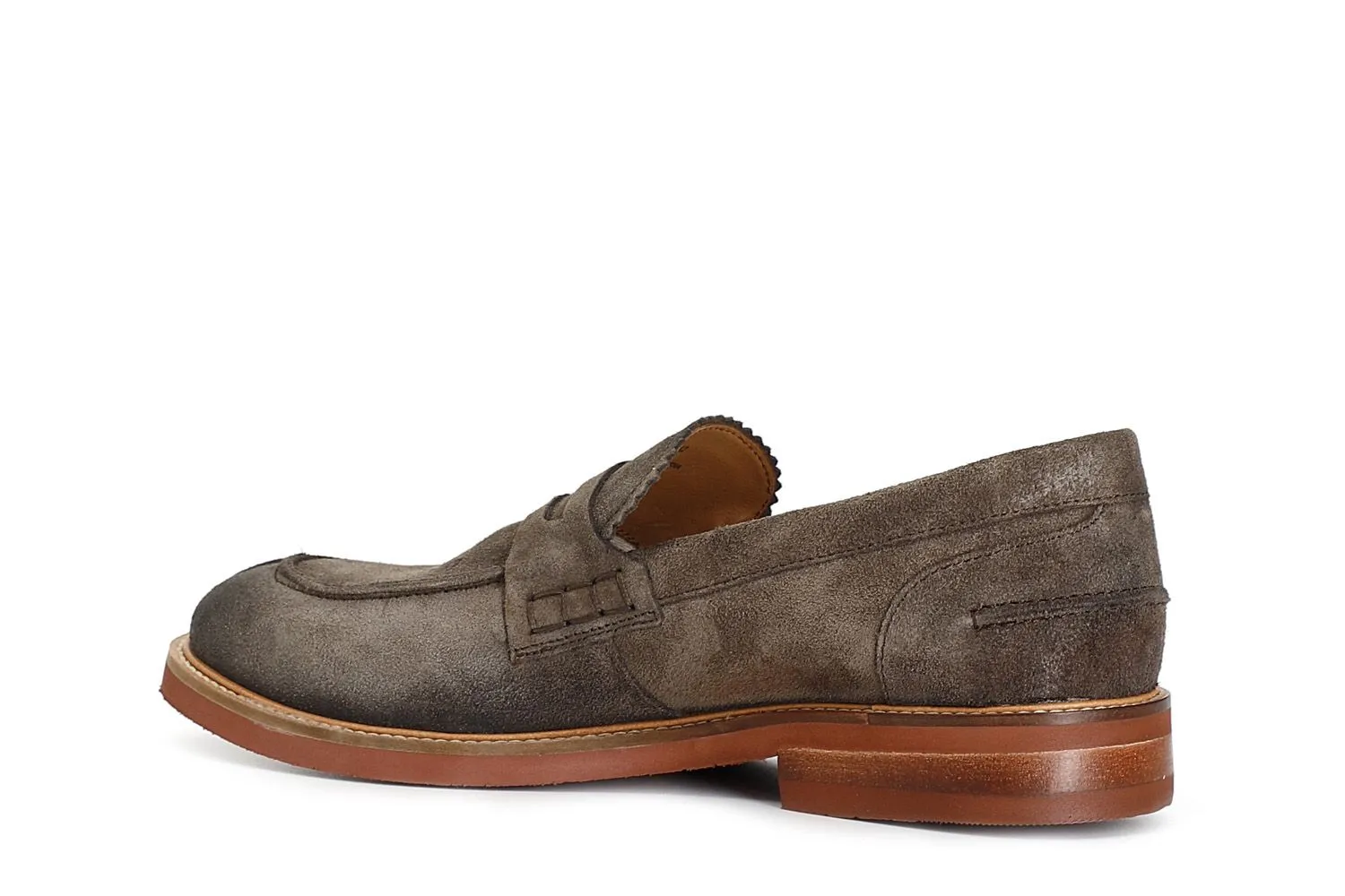 Brown Suede College Moccasins - CafèNoir
