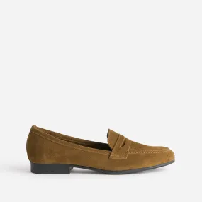 Brown Suede Leather Loafers - Women's Loafers / Slippers | ERAM