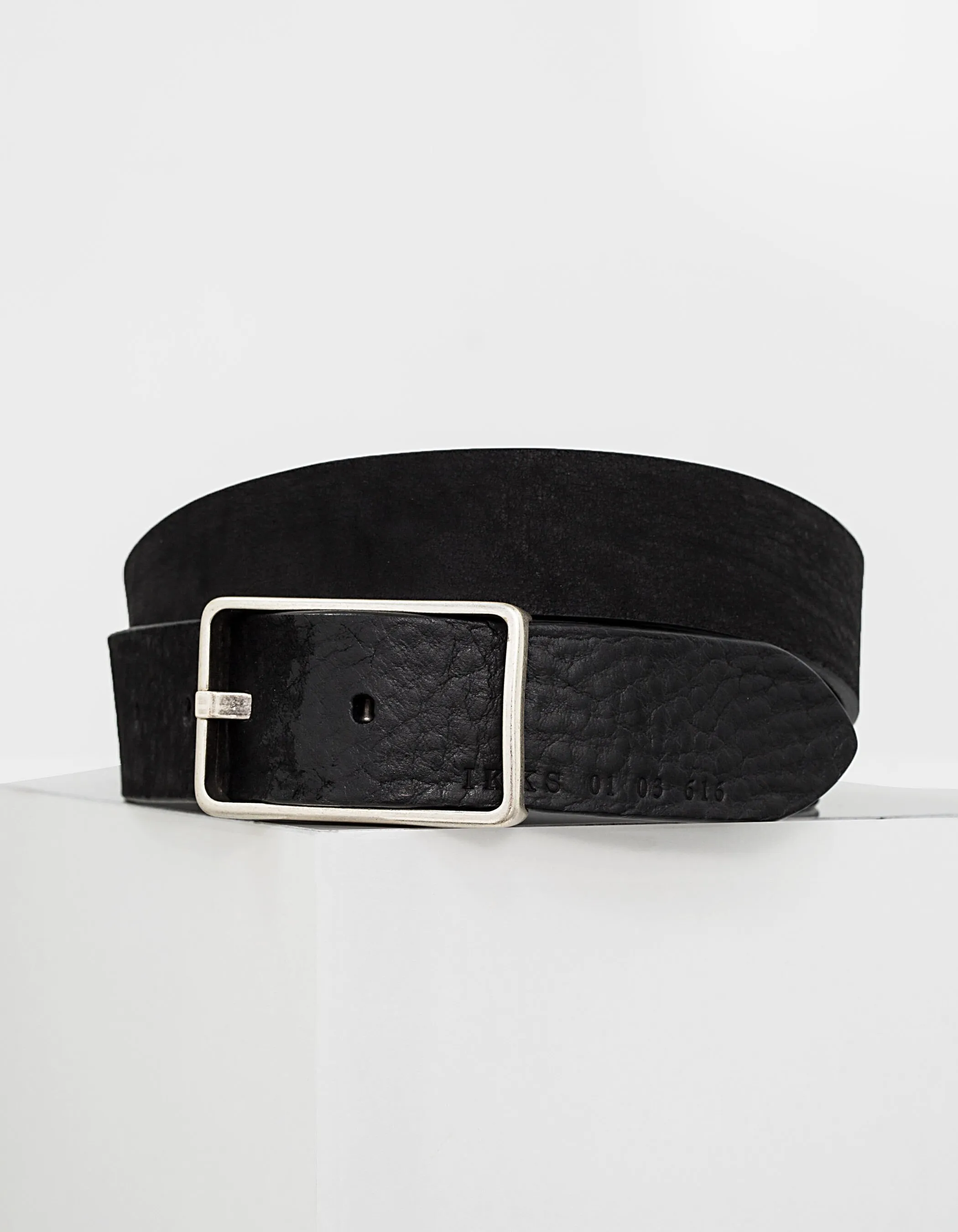 Men's Black Nubuck Leather Belt