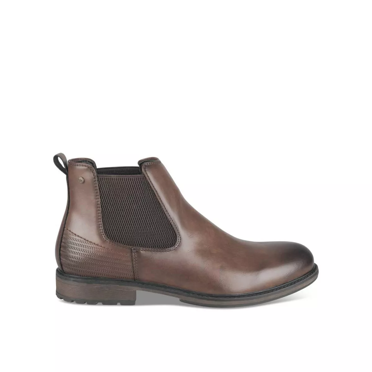 Cognac Denim Side Ankle Boots