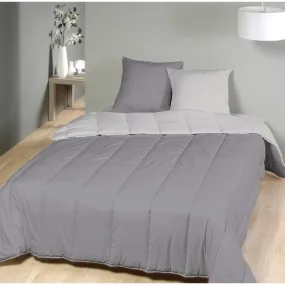 Couette Bicolore Gris Foncé/Gris Clair - 1 personne - TEMPERRE - MORTREUX