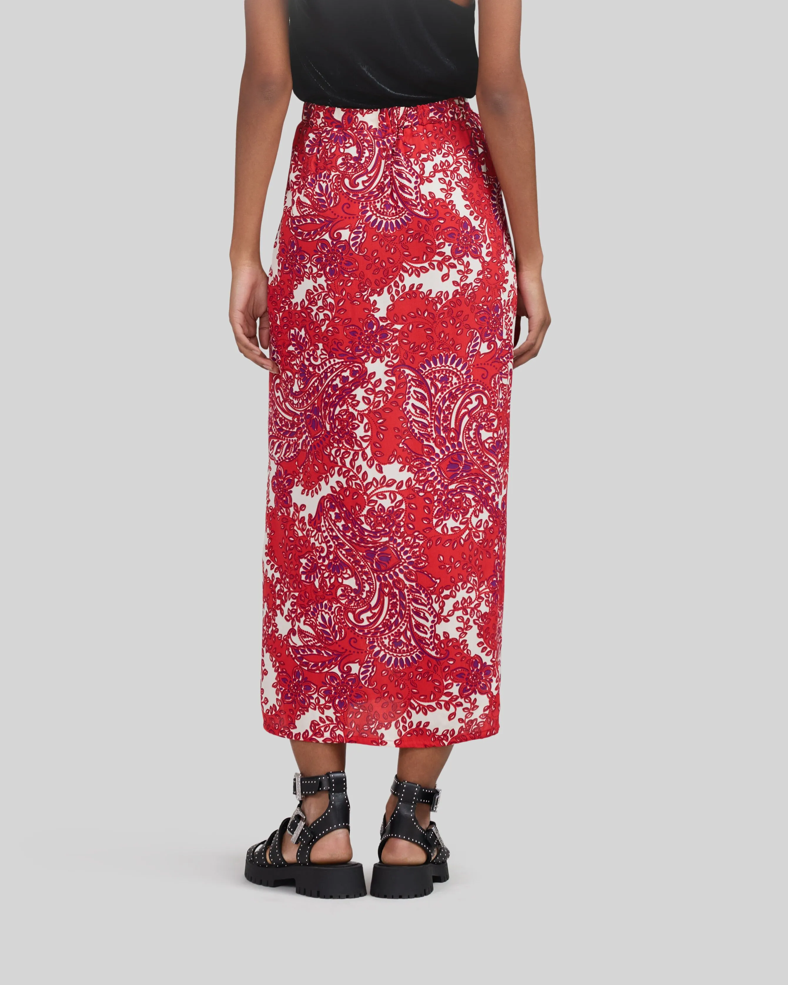 Cranberry LENZING™ ECOVERO™ Skirt with Bandana Print, Women