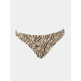 Beige Black Zebra Print Swimsuit Bikini Bottom - Happy & So | Wimod