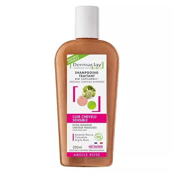 Dermaclay Shampoing traitant Bio Cuir chevelu sensible 250ml
