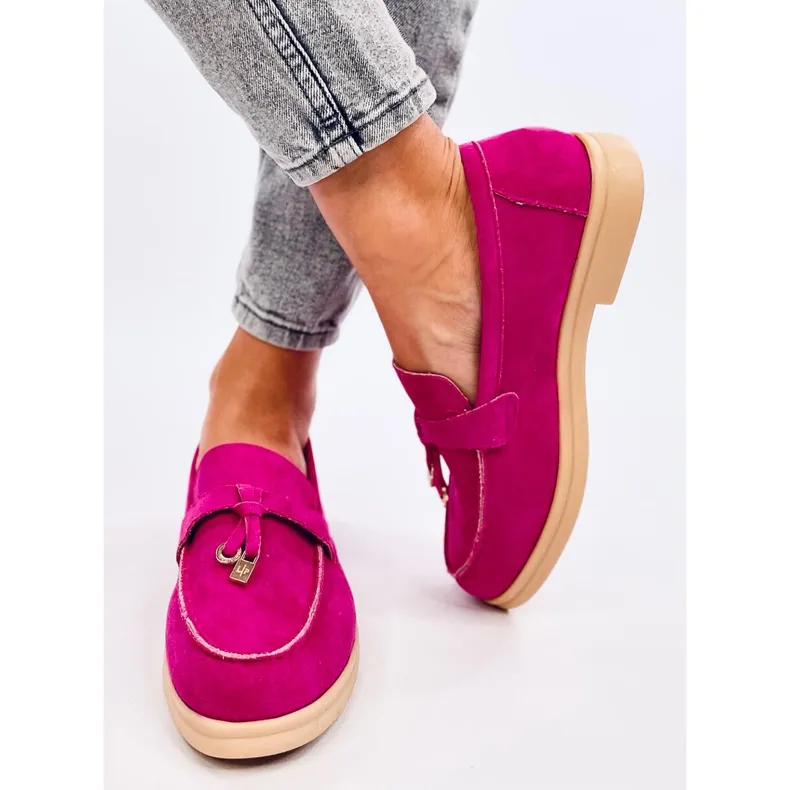 Fuchsia Pink Suede Ottavia Moccasins.