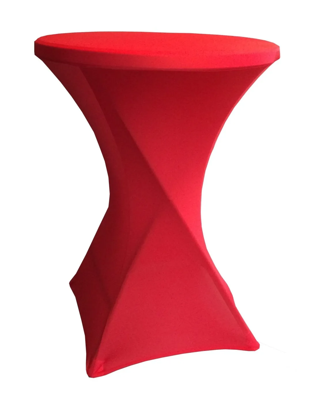 Housse Lisse Spandex ROUGE pour table pliante ronde mange debout, Diamètre 80 cm