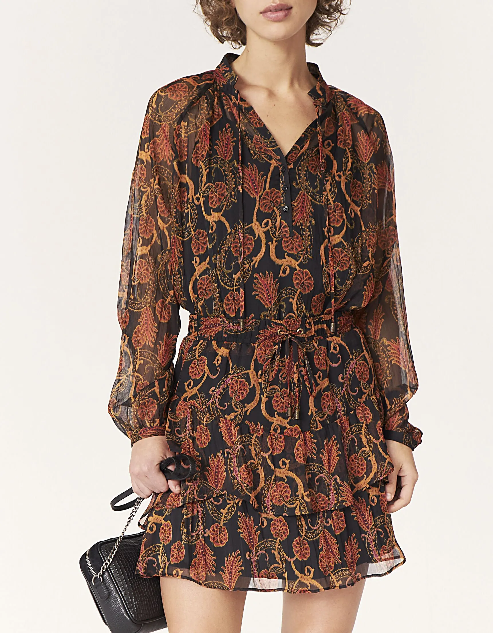Short Voile Skirt Printed Flower Sand Women