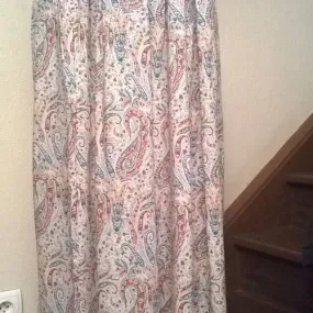 Long Viscose Printed Lace Skirt
