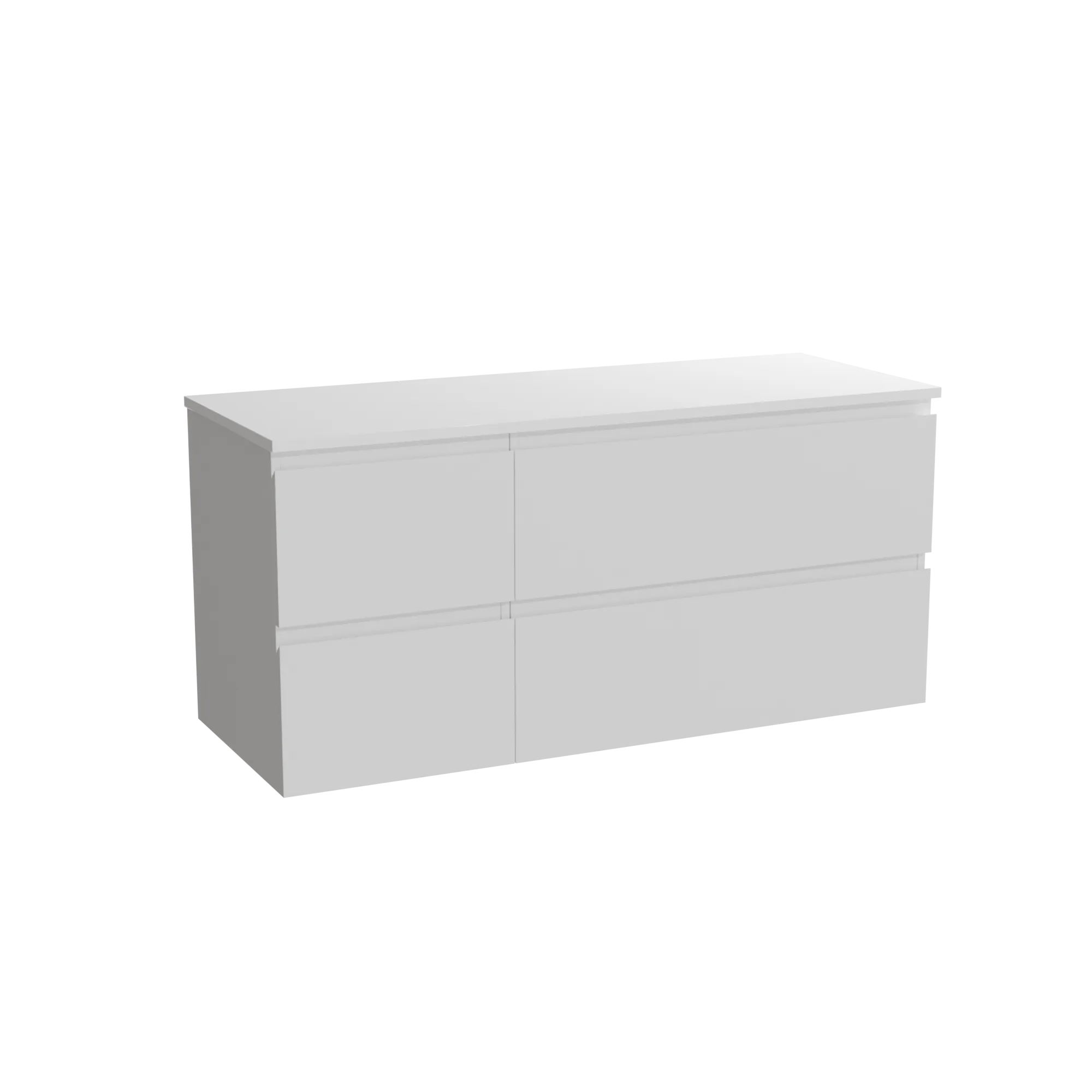 Linie Lado meuble salle de bains suspendu 120 x 46 cm blanc brillant avec Lado tablette double en marbre composite blanc brillan