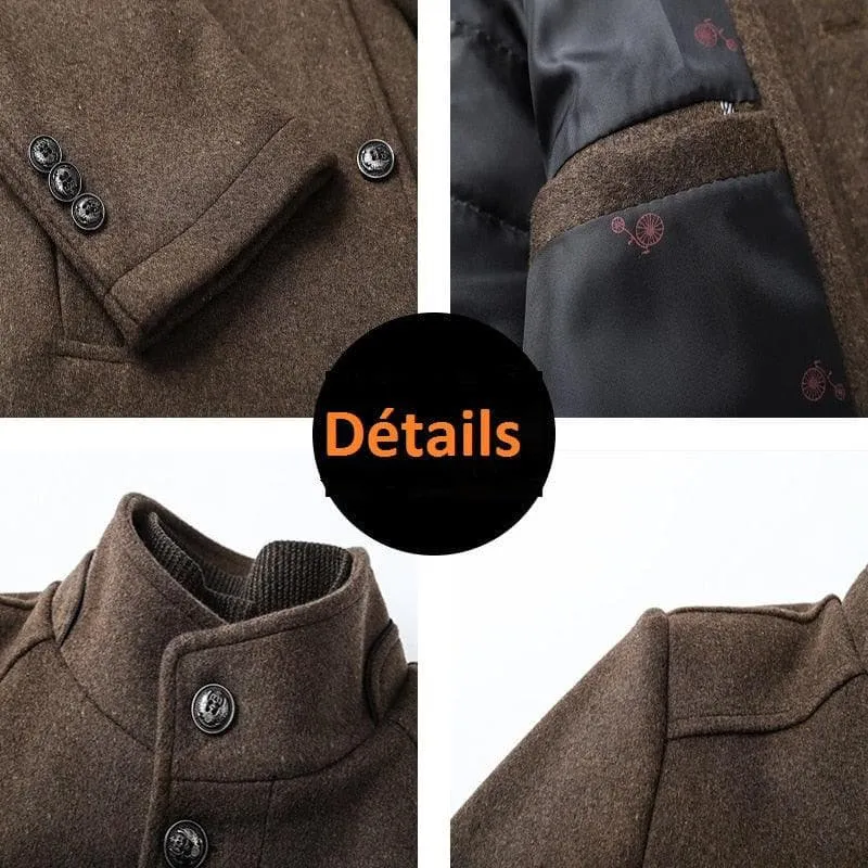 Manteau en Laine 2 en 1 pour Homme