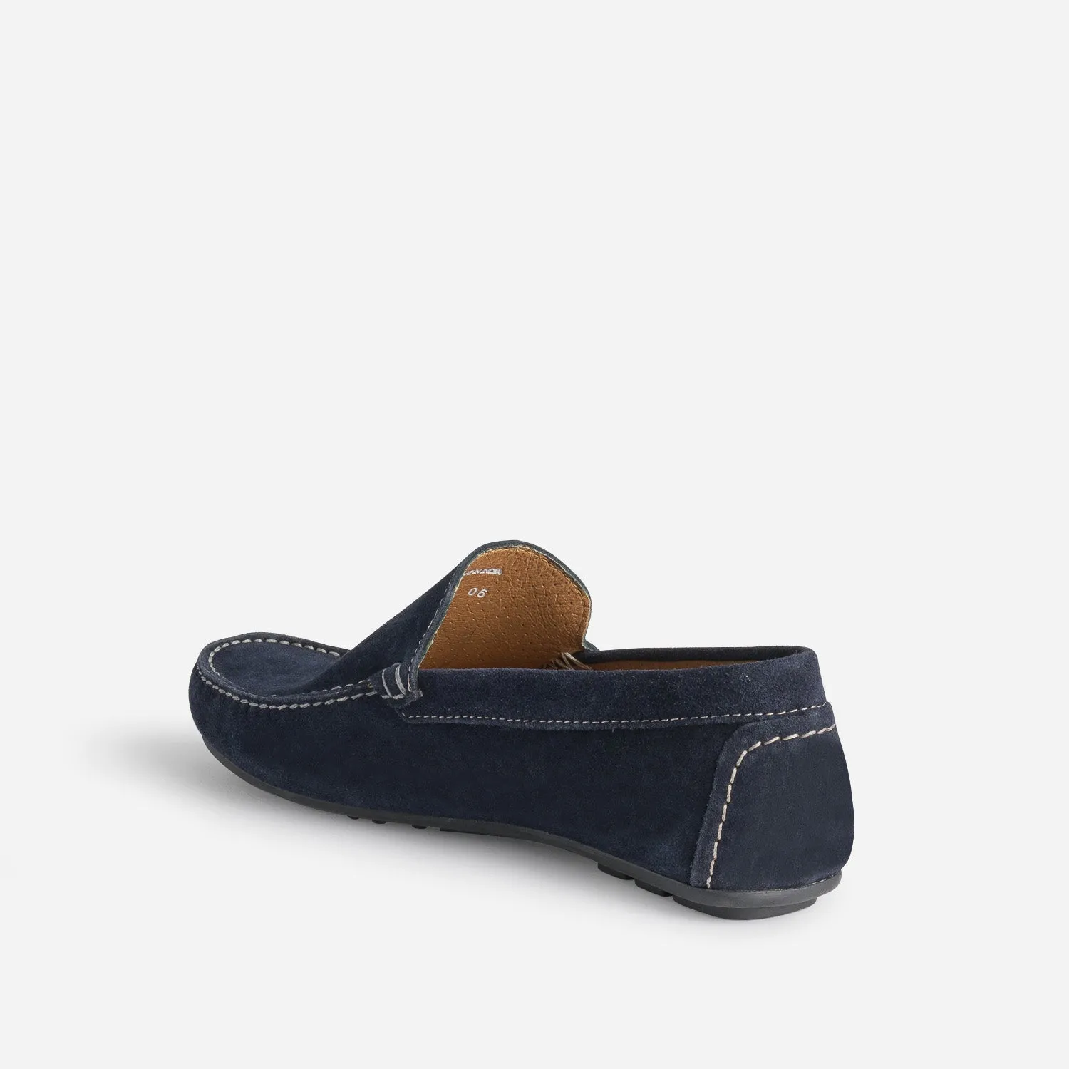 Mocassin homme, cuir velours bleu marine - ERAM