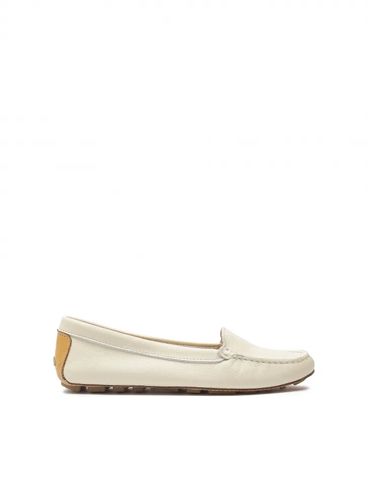 Leather Loafers with Contrasting Heel Insert