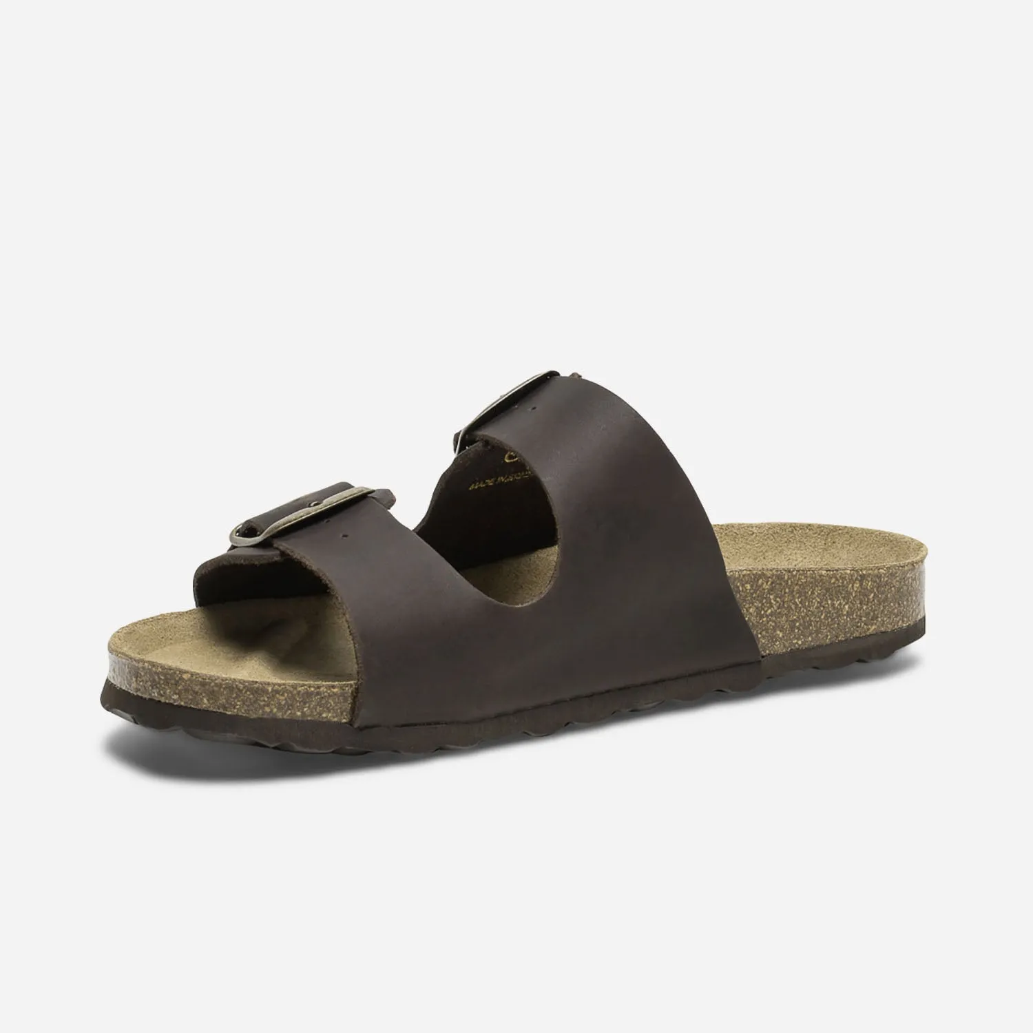 Brown Leather Anatomical Mule Sandals - Men's Sandals ERAM