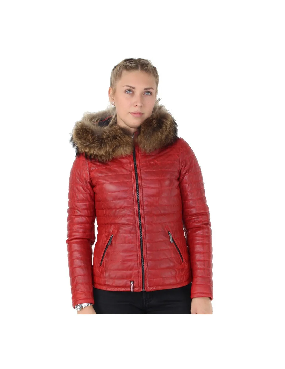 Oakwood Happy dark red leather jacket ref_cco43970.