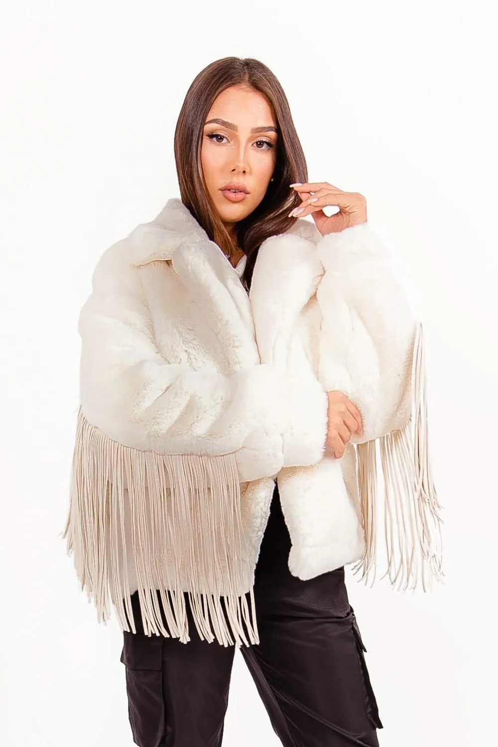 Off-white Fringed Faux Fur Jacket