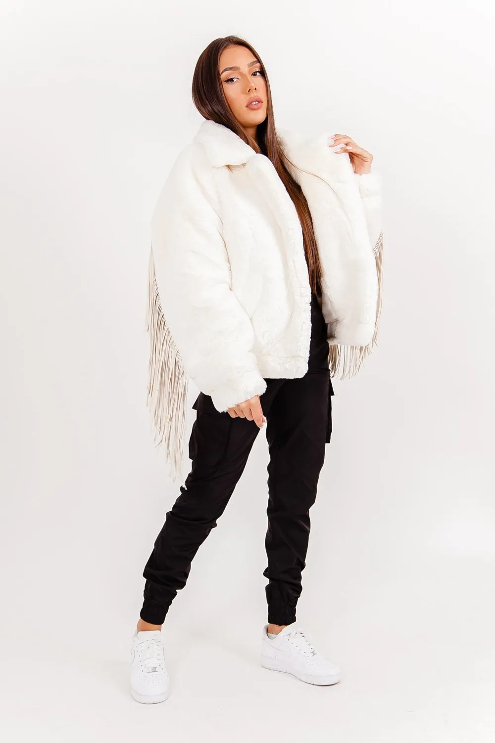 Off-white Fringed Faux Fur Jacket