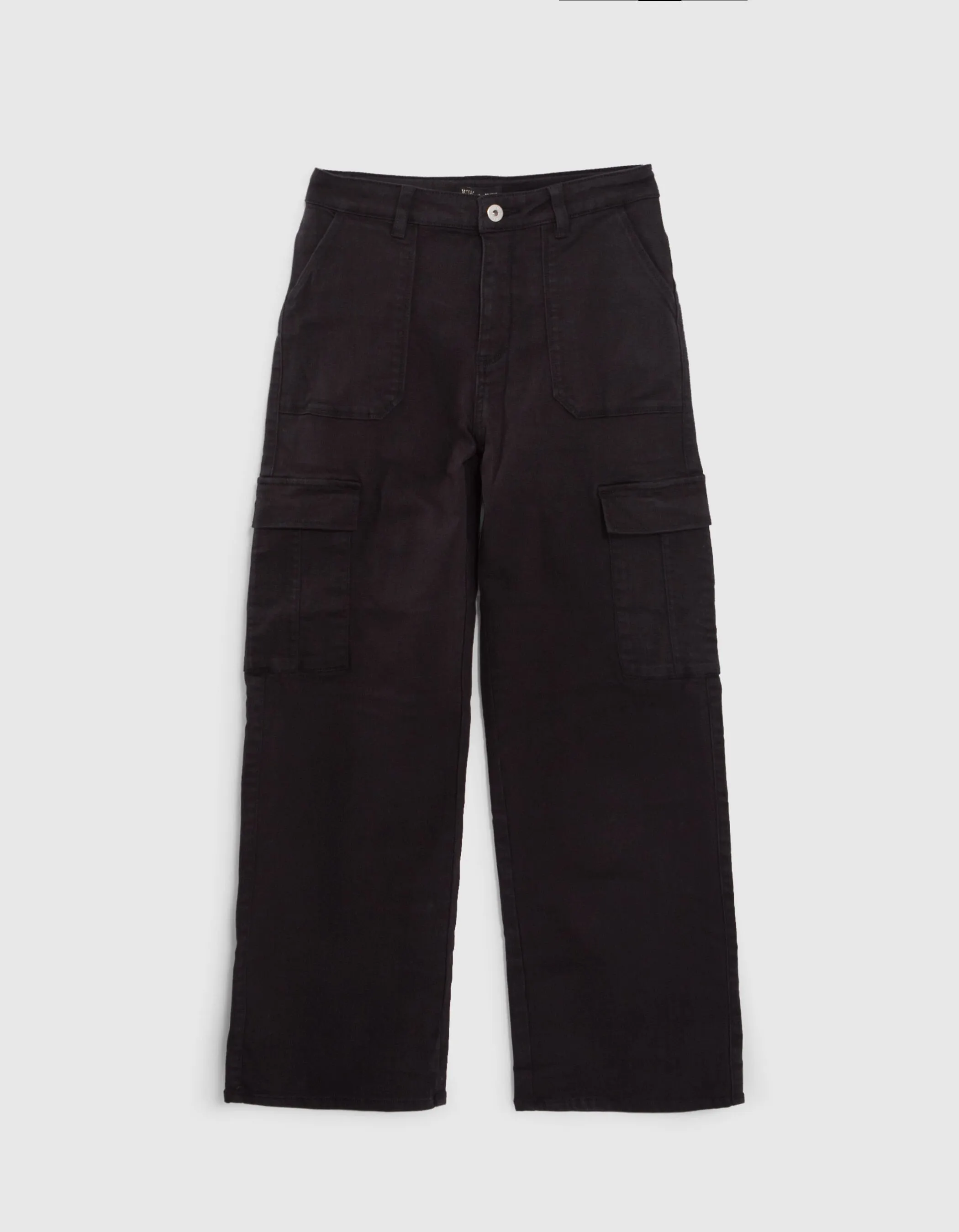 Girls' black denim battle pants