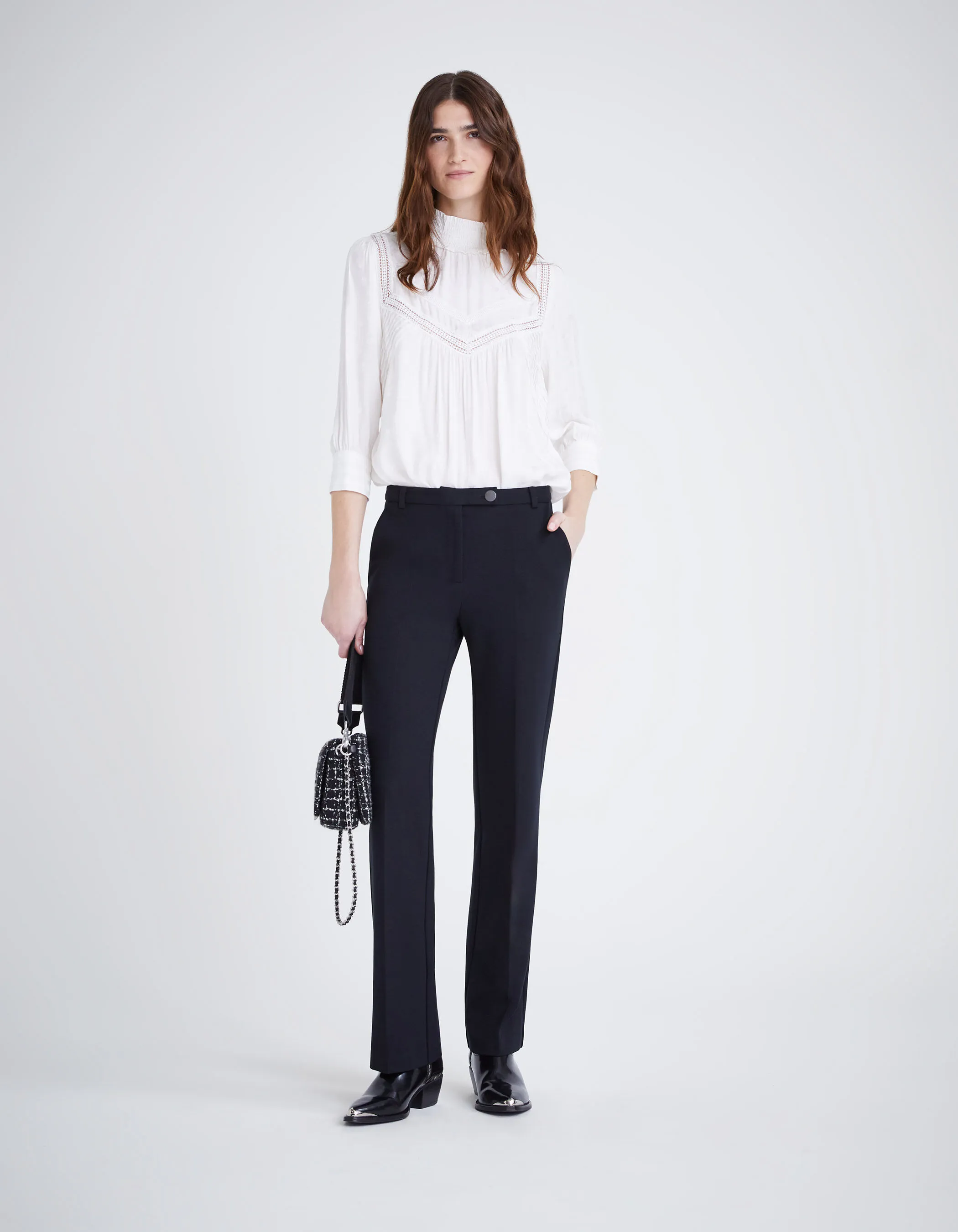 Blue Striped Knit Tennis Pants for Women