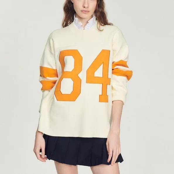 Pull en maille à motifs contrastés