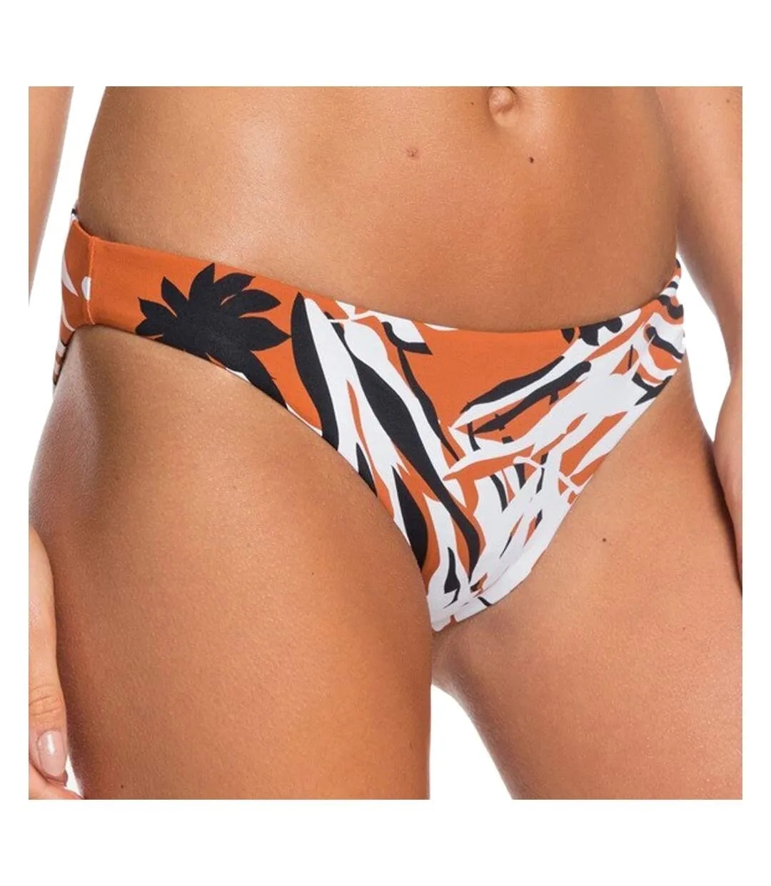 Roxy Honey Brown Striped/Floral Bikini Bottoms for Women