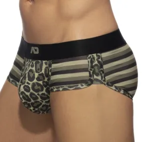 Léo STRIPE - kaki Slip - ADDICTED: shop men's underwear and headbands