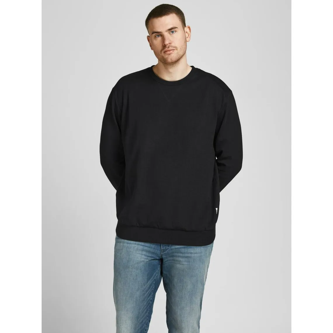 Sweat-shirt Regular Fit Col rond Manches longues Noir en coton Jack & Jones - Pull / Gilet / Sweatshirt Homme sur MenCorner