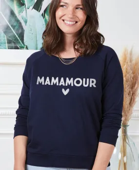 Mamamour velvet effect women's sweatshirt.
