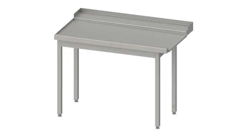 Table d&#039;égouttage Stalgast guide panier avec pente sans étagère de base 1400x750x880mm montage côté gauche avec dossere