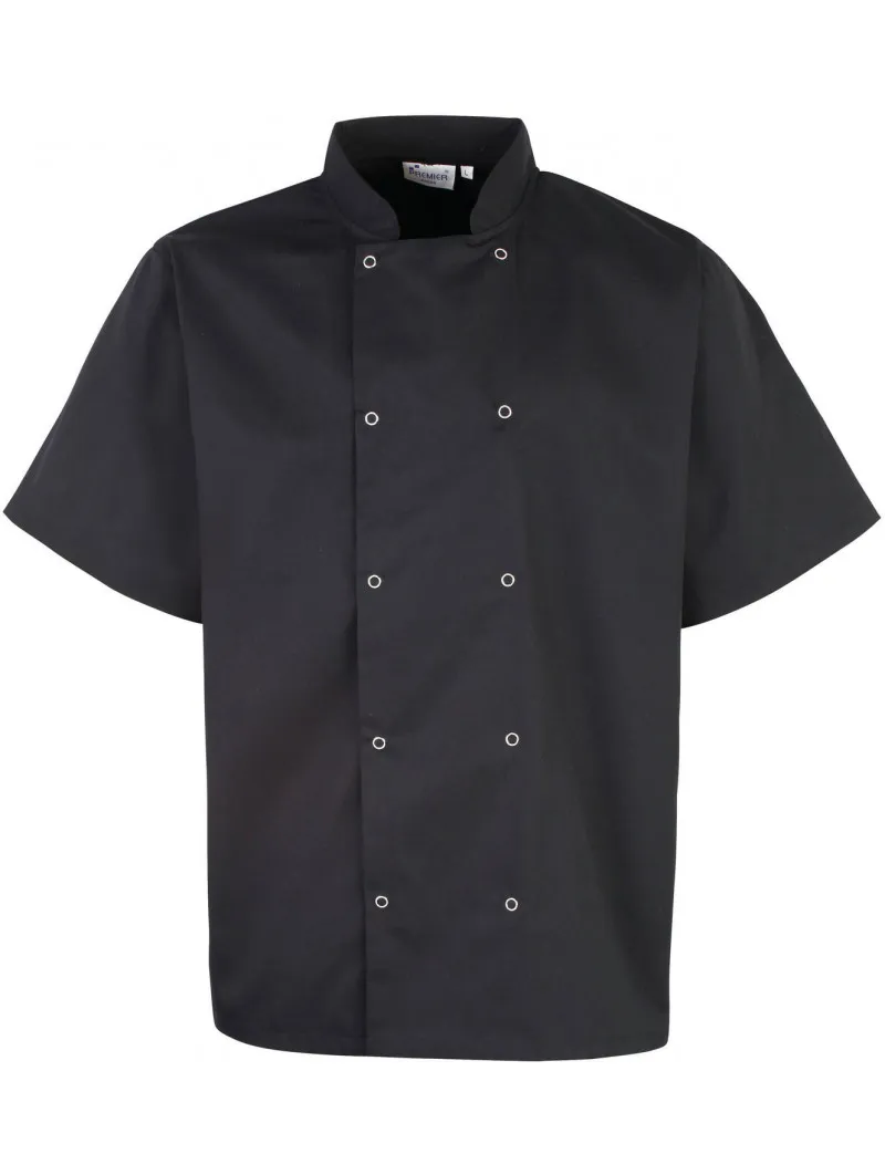 Short Sleeve Snap Button Kitchen Jacket