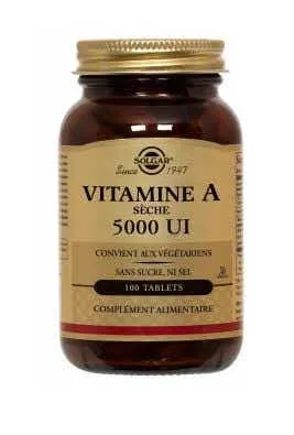 Vitamine A Sèche 5000 UI, 100 comprimés | SOLGAR  - Parapharmacie Boticinal