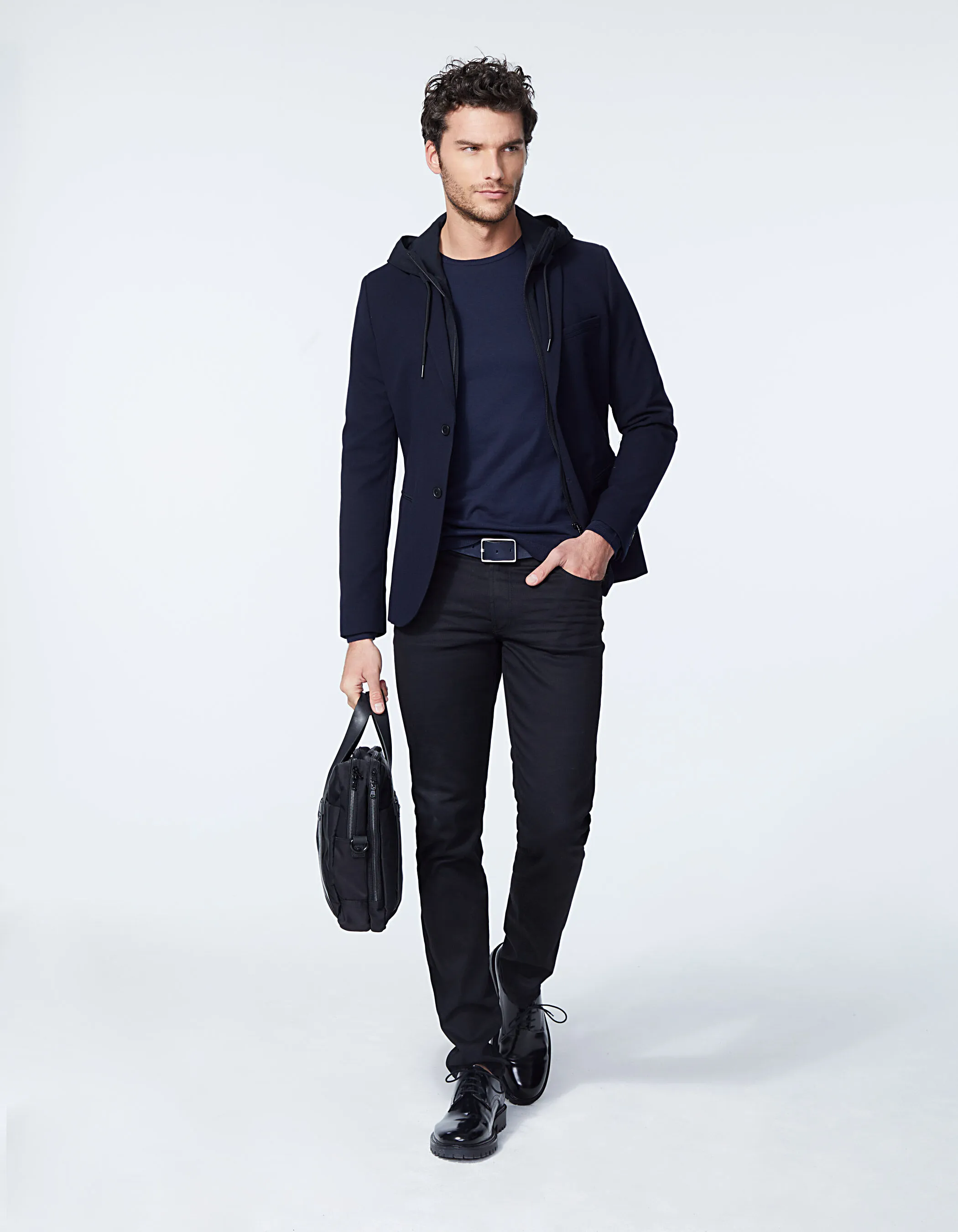 Water-Repellent Hooded Marine Jacket for Men
