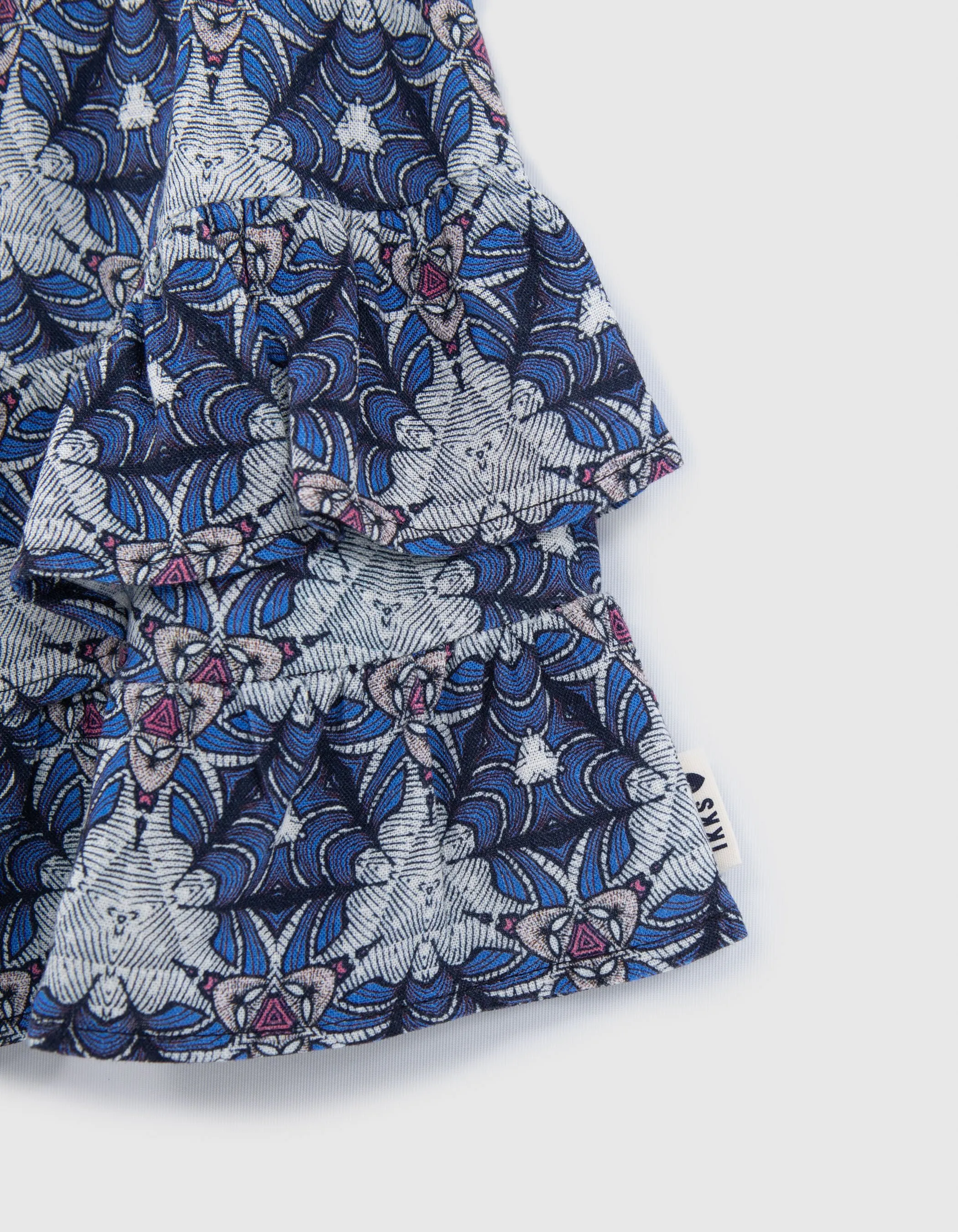 White Skirt with Graphic Wax Print, Girl