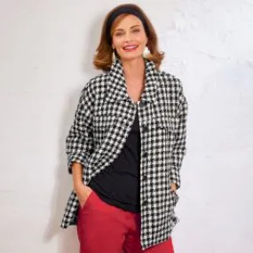Woven Houndstooth Jacket