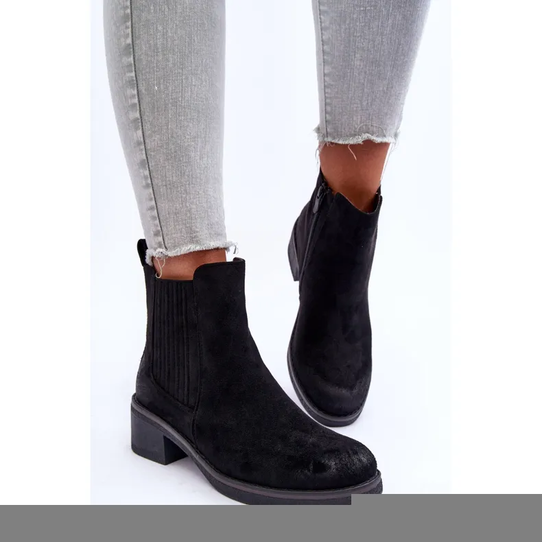 WS1 Bottes Classiques En Daim Pour Femme Noir Metanassa le noir